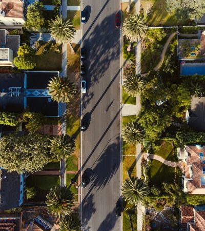 bird's eye view of road