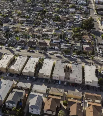 an aerial view of a neighborhood