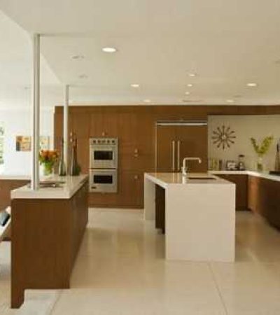 luxury kitchen in beige and wooden custom cabinetry