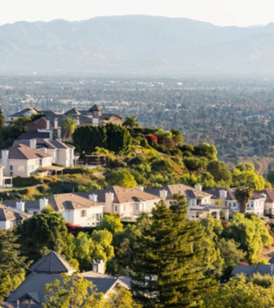 a group of houses on a hill