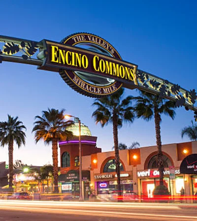 a sign over a street