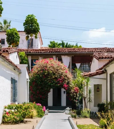 a walkway leading to a house