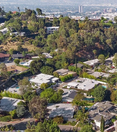 a aerial view of a neighborhood