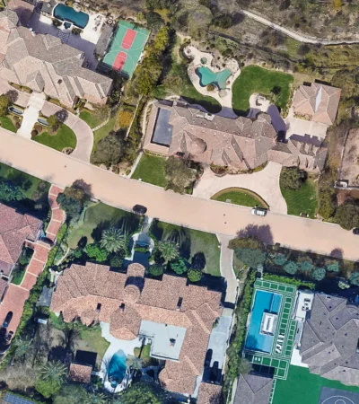 aerial view of a neighborhood