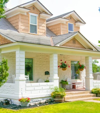 white and brown concrete house