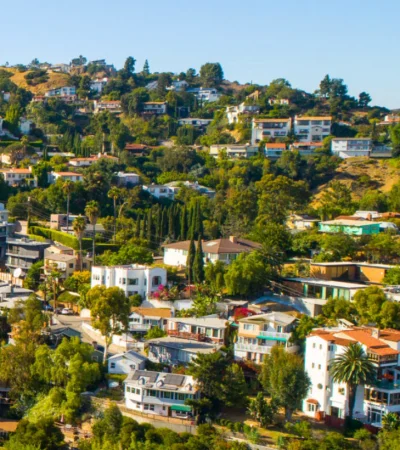 a group of houses on a hill