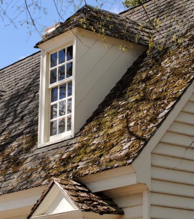 a house with a broken window