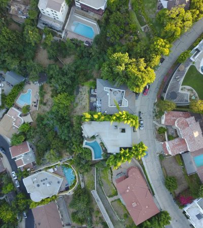 top view photo of assorted-color buildings and roads