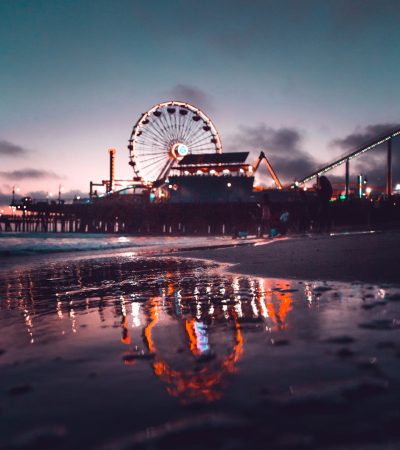 Ferris wheel during golden hour