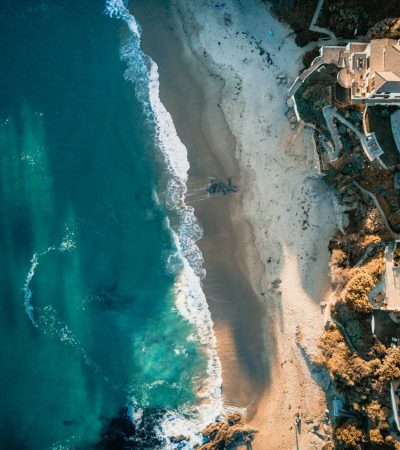 aerial photography of seashore