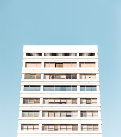 white building with glass windows