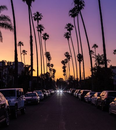 cars parked near road