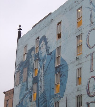 a building with a mural on the side