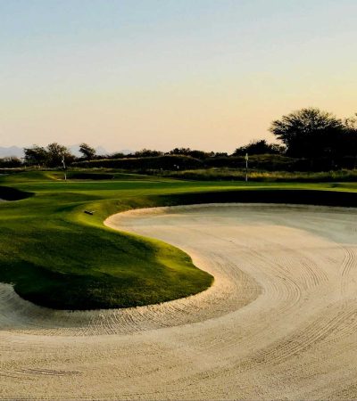 golf field under clear blue sky